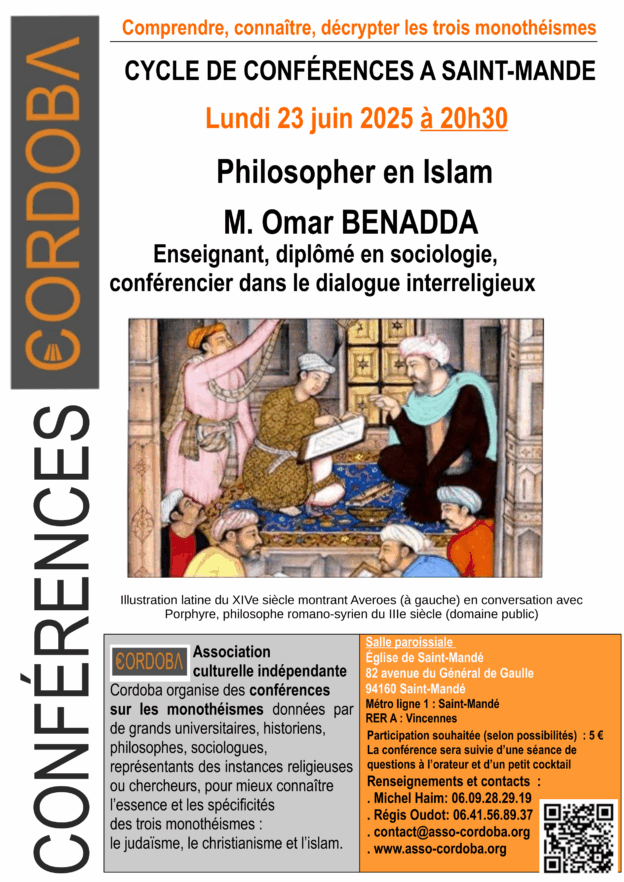 Affiche conférence Omar Benadda 23 juin 2025