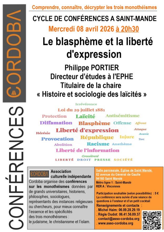 Conférence le blasphème et la liberté d'expression par Philippe Portier